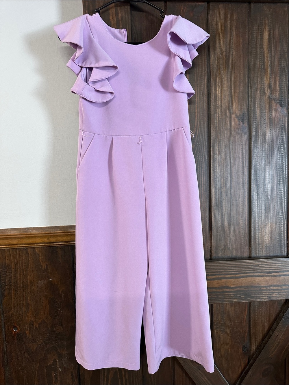 GB girls Lilac Ruffle-Sleeve Jumpsuit
